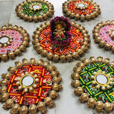 Diwali Decoration, Pichwai Diya, Candle Stand, Reversible Decorative Plate, Aasan for Hindu Idols, Mini Rangoli Mat, Diwali Gifts, Rangoli